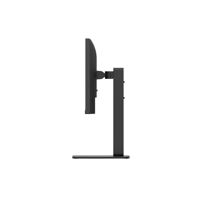 Side profile of the LG 24BA650-B 23.8-inch monitor showing the tilt, height, swivel and pivot adjustable stand