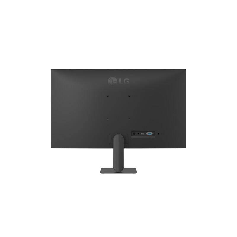 Side profile of the LG 27U411-B 27-inch monitor showing the stand and slim panel depth