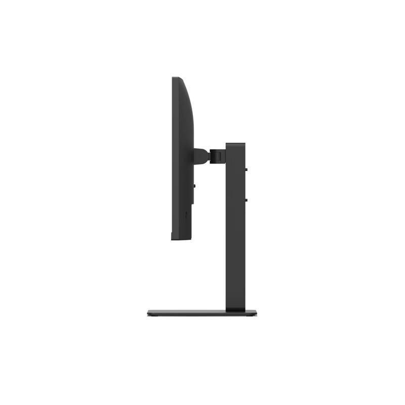 Side profile of the LG 27BA650-B 27-inch monitor showing the tilt, height, swivel and pivot adjustable stand