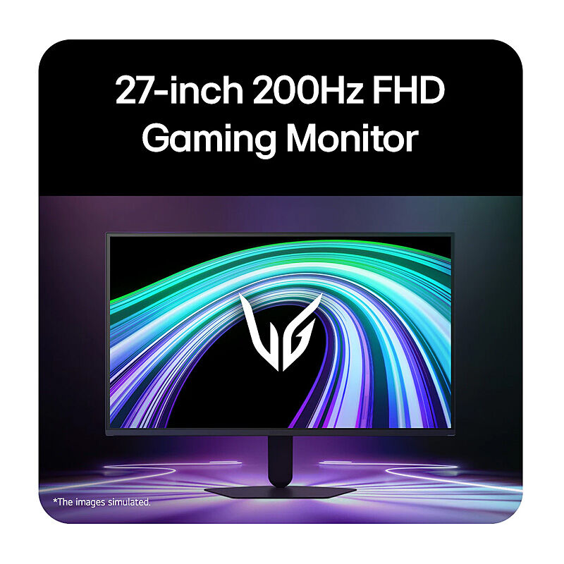 Side profile of the LG 27G523B 27-inch gaming monitor showing the tilt and height-adjustable stand and slim panel depth