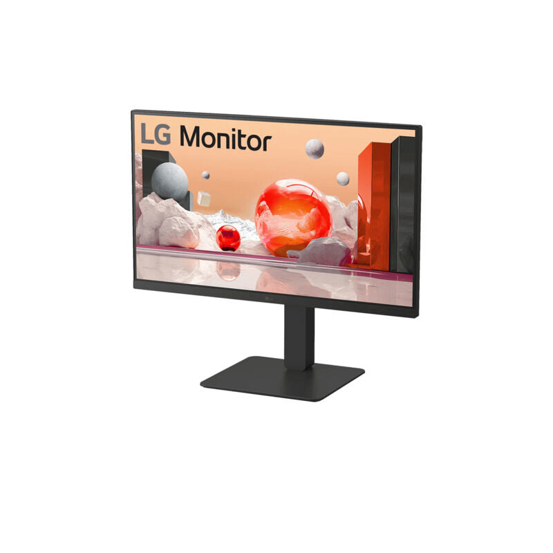 Rear view of the LG 27BA850-B 27-inch monitor showing the USB-C, RJ45 ethernet and video connectivity