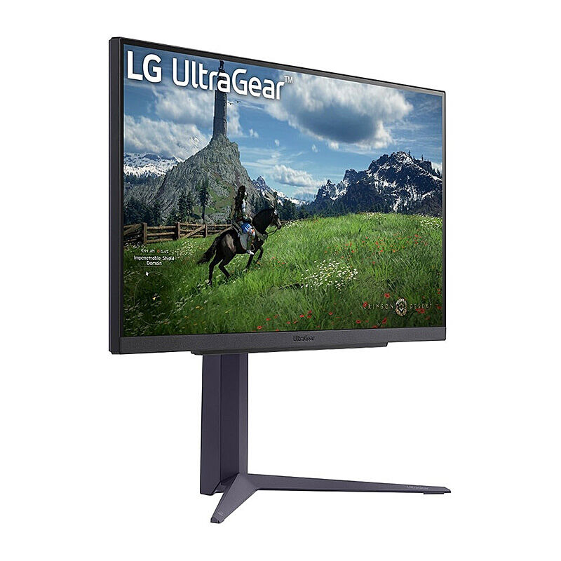 Rear view of the LG 27GS85Q 27-inch gaming monitor showing the input ports and the UltraGear stand mount