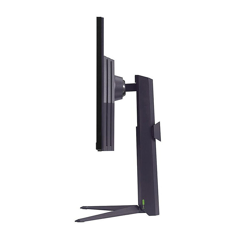 Side profile of the LG 27GS85Q 27-inch UltraGear gaming monitor showing the adjustable stand and panel depth