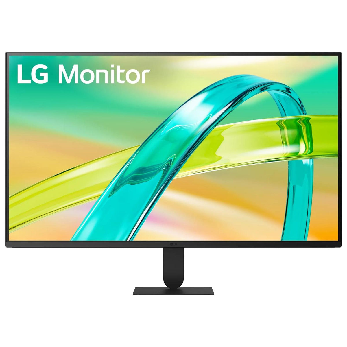 LG 32U401B-B 31.5 inch Full HD monitor front view showing slim three-side bezels and flat black stand