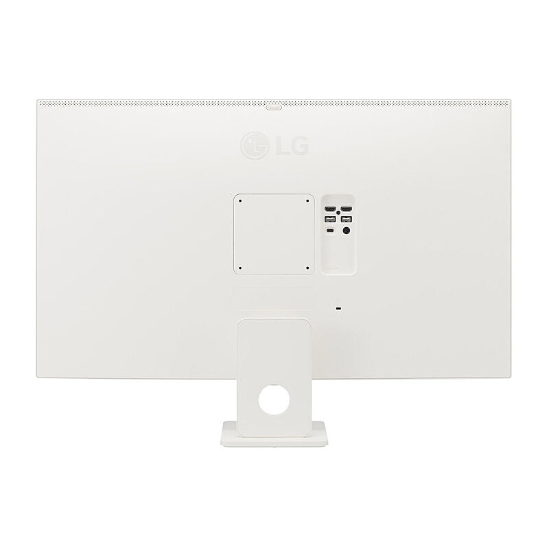 The LG 32U721SA-W 31.5-inch 4K smart monitor displaying the built-in webOS streaming interface