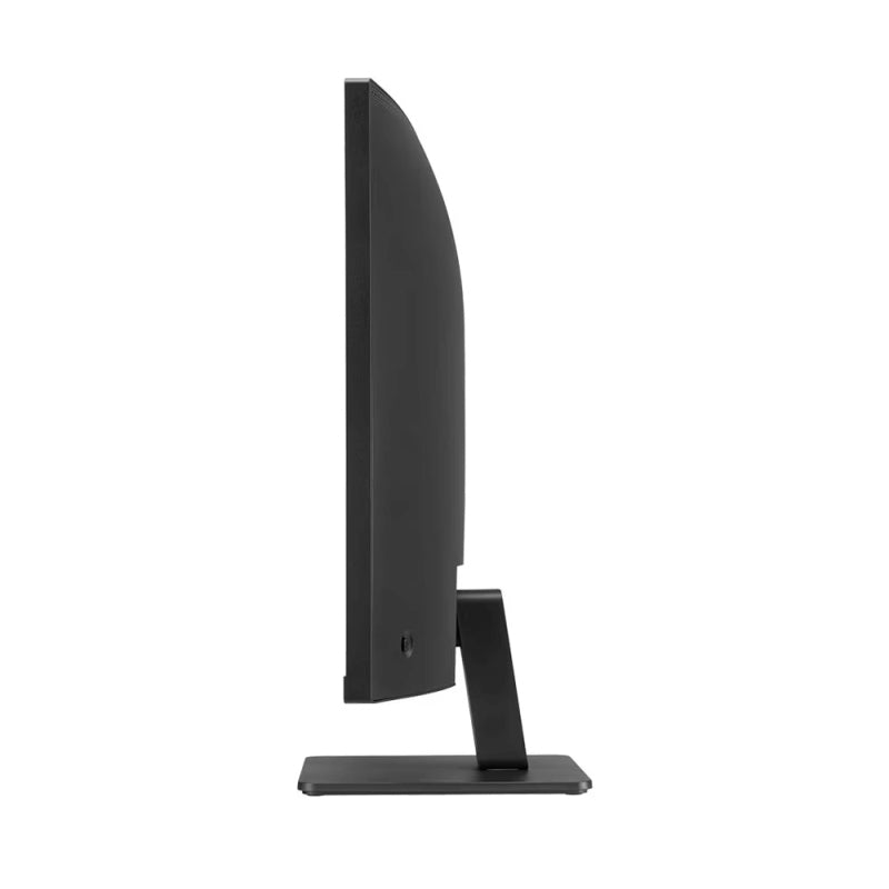 Side profile of the LG 32MR50C-B 31.5-inch curved monitor showing the curve depth and tilt-adjustable stand