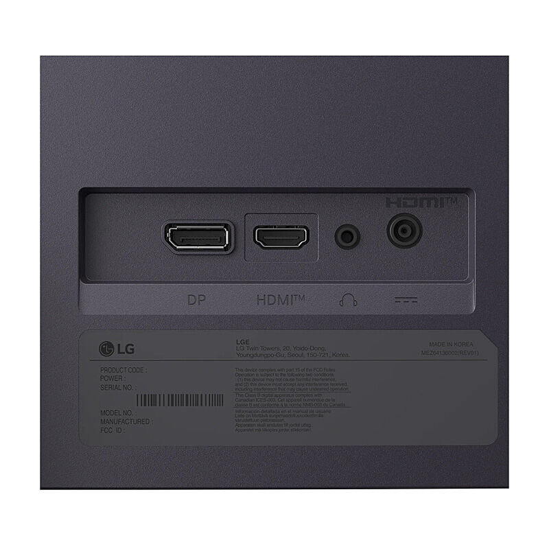 Rear view of the LG 32G403B-B 31.5-inch gaming monitor showing the input ports and stand mount