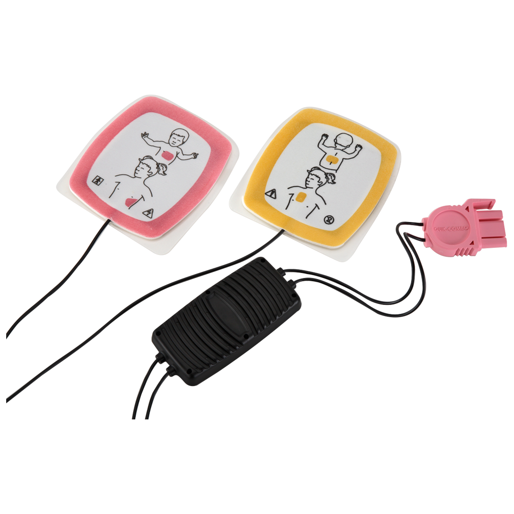 LIFEPAK CR Plus Paediatric Pads showing genuine single-use paediatric electrode pads for LIFEPAK CR Plus AED paediatric defibrillation