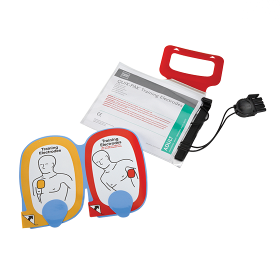 LIFEPAK CR Plus Trainer Electrode Set showing training electrode set for LIFEPAK CR Plus AED trainer for pad placement skills practice