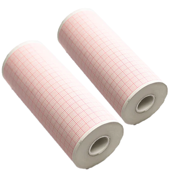 LIFEPAK ECG Paper for LP1000 LP12 LP15 2 rolls showing genuine LIFEPAK thermal ECG recording paper for defibrillator-monitor consumable replacement