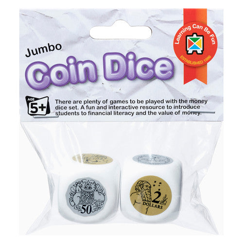 Learning Can Be Fun Jumbo Coin Dice Australian Money Set of 2