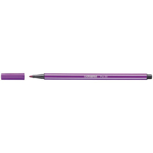 Stabilo Pen 68 Premium Colouring Fibre Tip Pen 1.0mm Lilac Box of 10