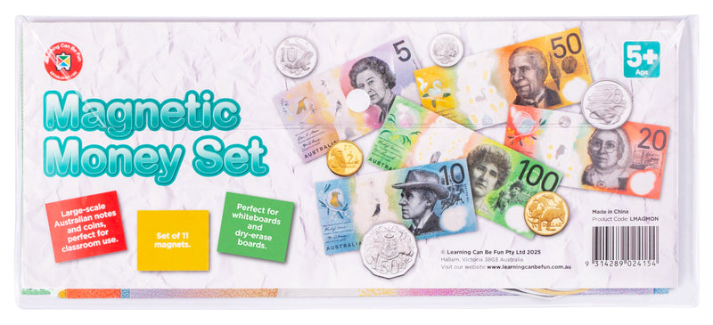 Magnetic Australian Money Coins and Notes Oversized for the Board-1