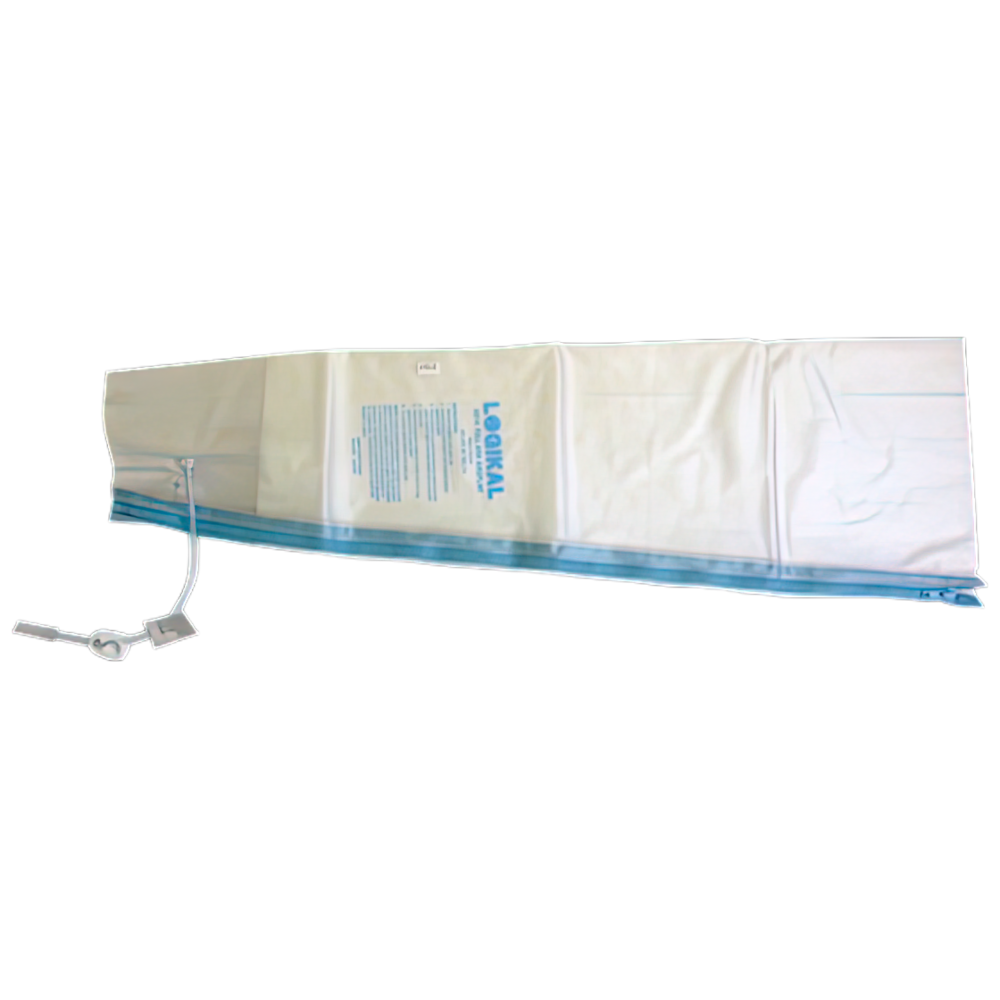 LOGIKAL Full-Arm Air Splint showing inflatable transparent PVC pneumatic arm splint for forearm and elbow fracture immobilisation without pump