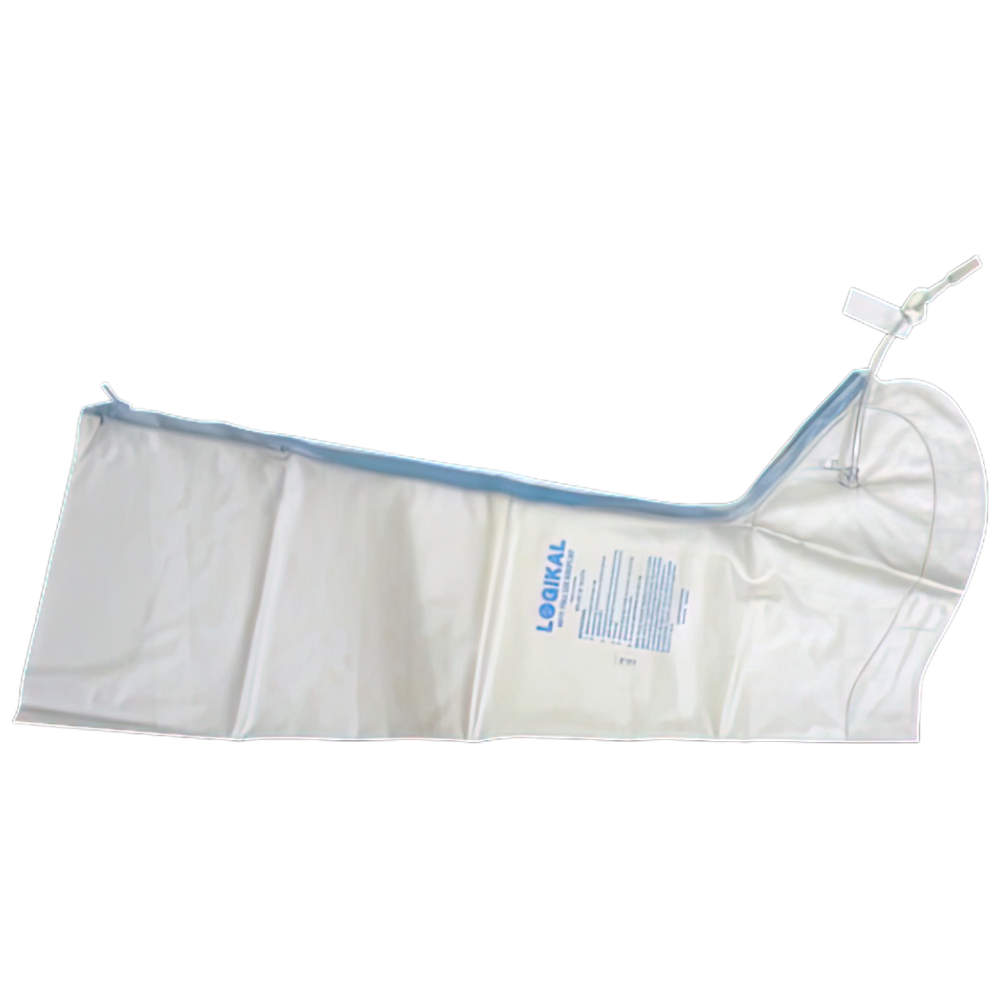 LOGIKAL Full-Leg Air Splint showing inflatable transparent pneumatic full-leg splint for lower limb fracture immobilisation in pre-hospital and first aid