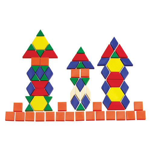 Learning Can Be Fun Solid Plastic Pattern Blocks Jar of 250