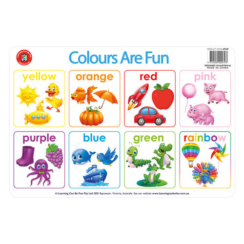 Learning Can Be Fun Colours Are Fun Placemat