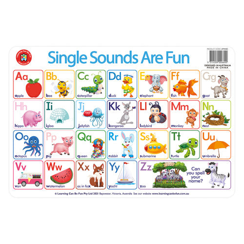 Learning Can Be Fun Single Sounds Are Fun Placemat