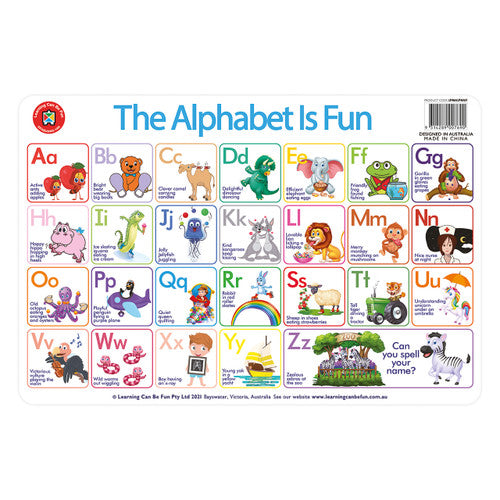 Learning Can Be Fun Alphabet Is Fun Placemat