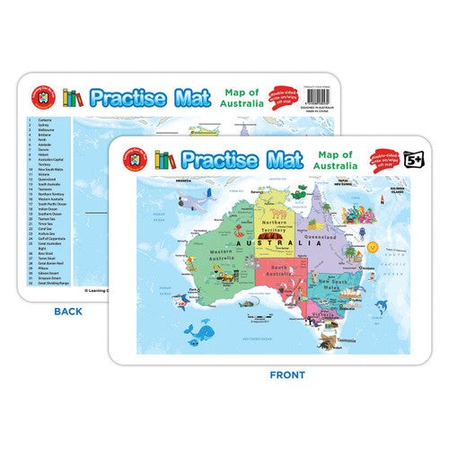 Learning Can Be Fun Practise Mat Map of Australia