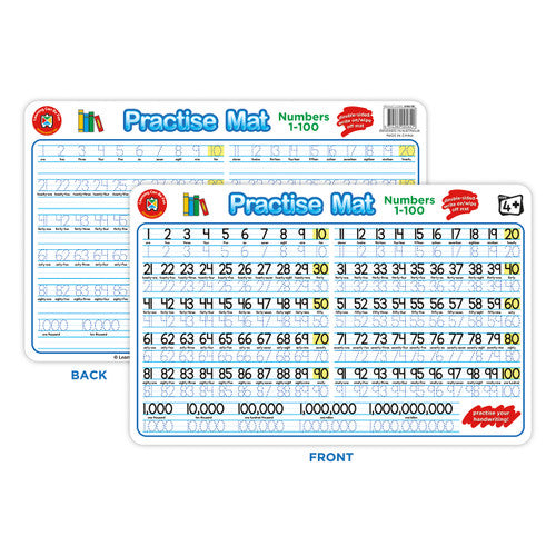 Learning Can Be Fun Practise Mat Numbers 1 to 100