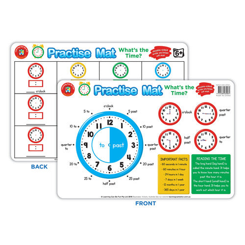 Learning Can Be Fun Practise Mat What's the Time