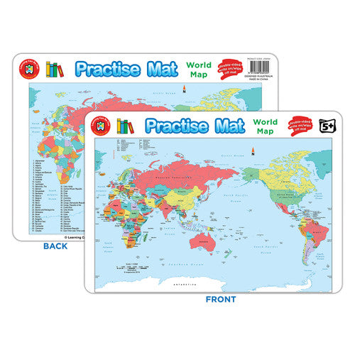Learning Can Be Fun Practise Mat World Map