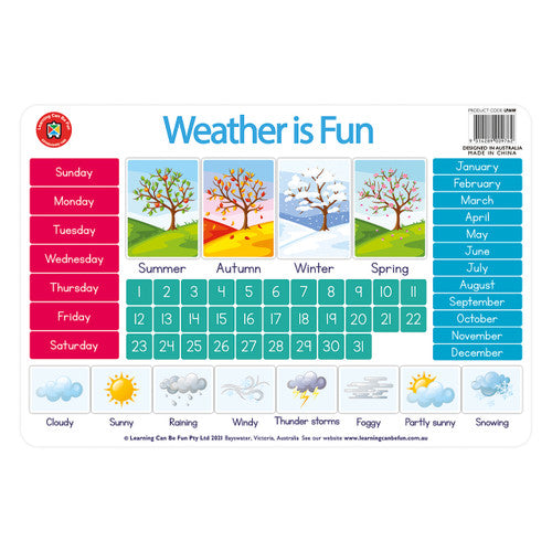 Learning Can Be Fun Weather Is Fun Placemat
