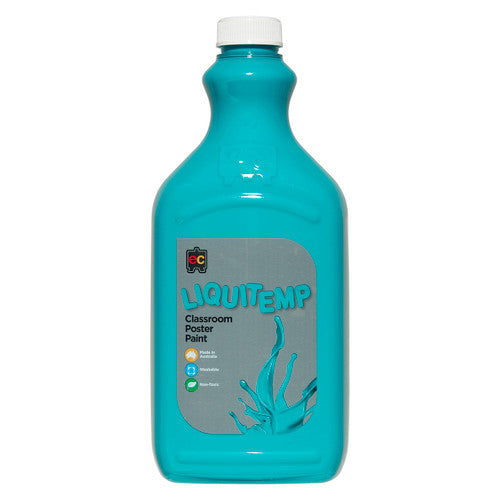 Educational Colours Liquitemp Classroom Poster Paint 2L Turquoise
