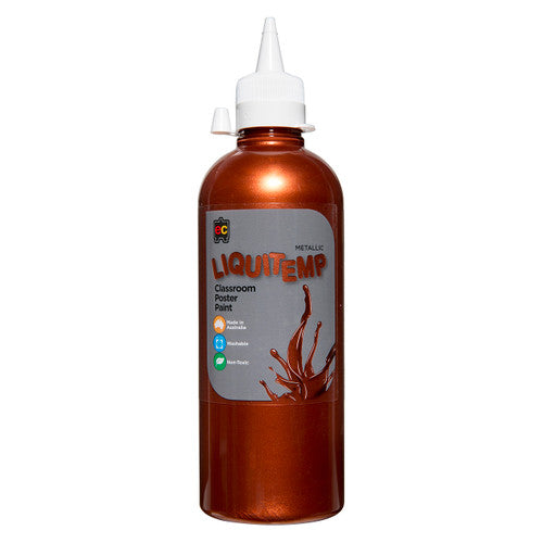 Educational Colours Metallic Liquitemp Classroom Poster Paint 500ml Copper