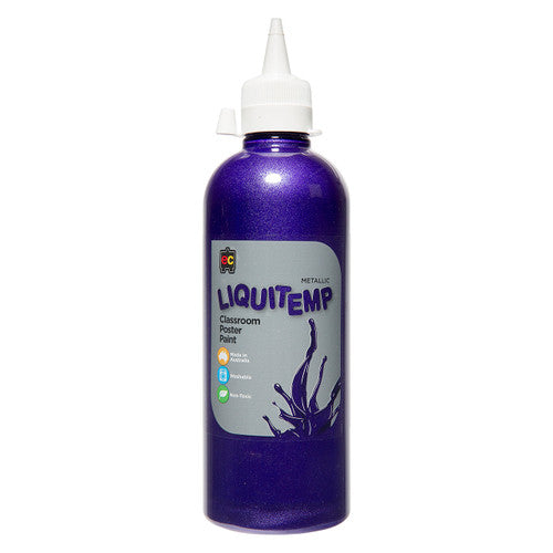 Educational Colours Metallic Liquitemp Classroom Poster Paint 500ml Purple