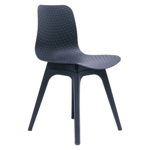 Rapidline Lucid breakout chair with a textured black shell on a four leg black base, shown from a front angle.