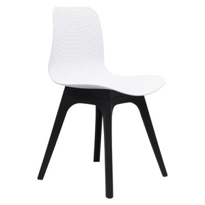 Rapidline Lucid breakout chair with a textured white shell on a four leg black base, shown from a front angle.