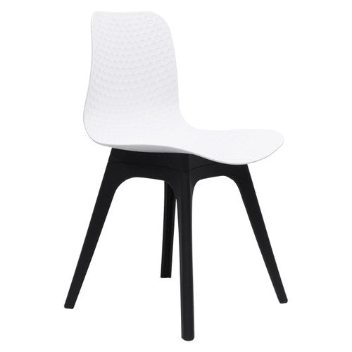 Rapidline Lucid breakout chair with a textured white shell on a four leg black base, shown from a front angle.