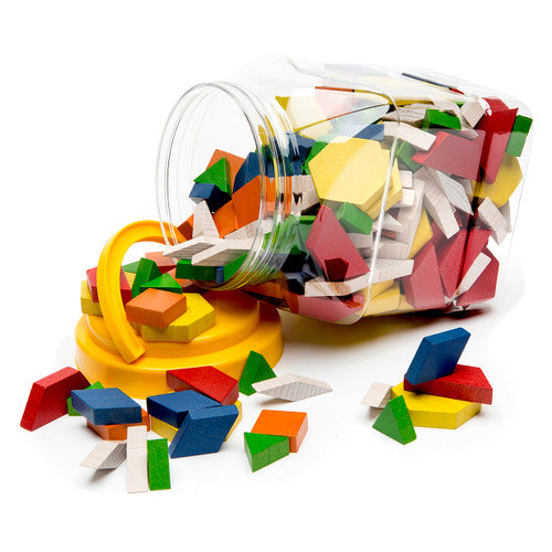 Learning Can Be Fun Wooden Pattern Blocks Jar of 250 - image 1