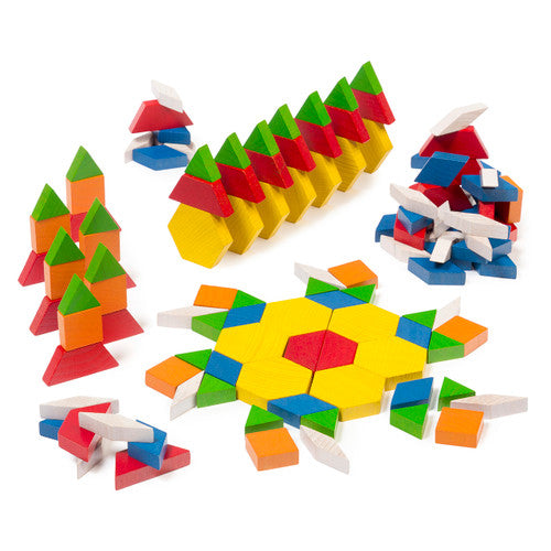 Learning Can Be Fun Wooden Pattern Blocks Jar of 250 - image 2