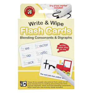 Learning Can Be Fun Write and Wipe Flash Cards Blending Consonants and Digraphs - image 1