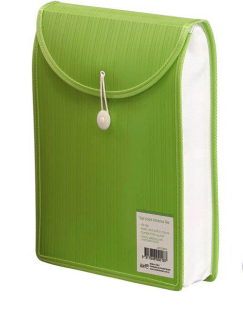 Bantex A4 Top Load Attache File Green Box of 6