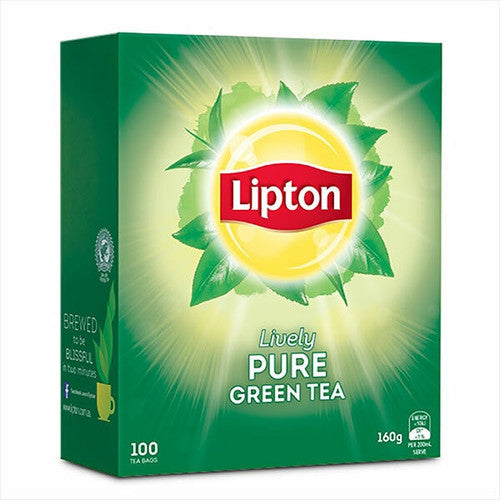 Lipton Lively Pure Green Tea Bags String and Tag Pack 100