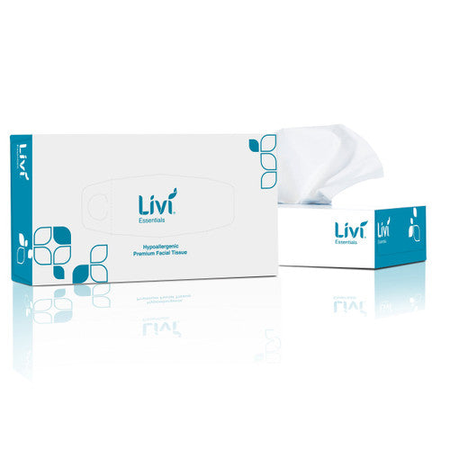 Livi 1301 Essentials Facial Tissue Hypoallergenic 2 Ply 100 Sheets Carton of 30 - image 1