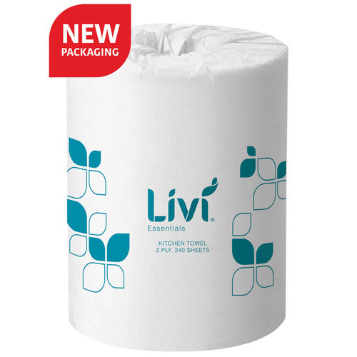 Livi 1400 Essentials Kitchen Roll Towel 2 Ply 240 Sheets Carton of 12 - image 1