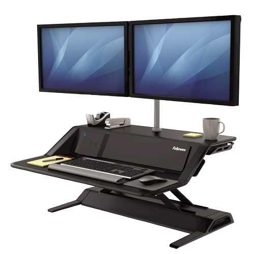 Fellowes Black Sit Stand Workstation Lotus DX