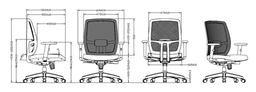Rapidline Luminous Mesh Back Operator Chair White Frame Black Fabric
