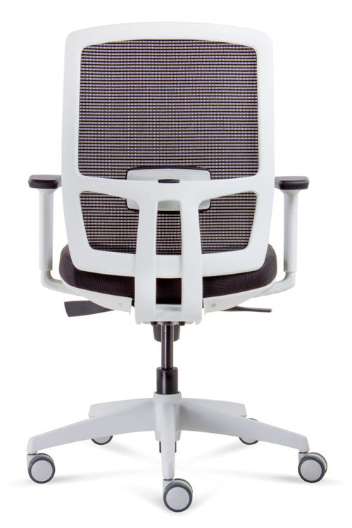 Rapidline Luminous Mesh Back Operator Chair White Frame Black Fabric