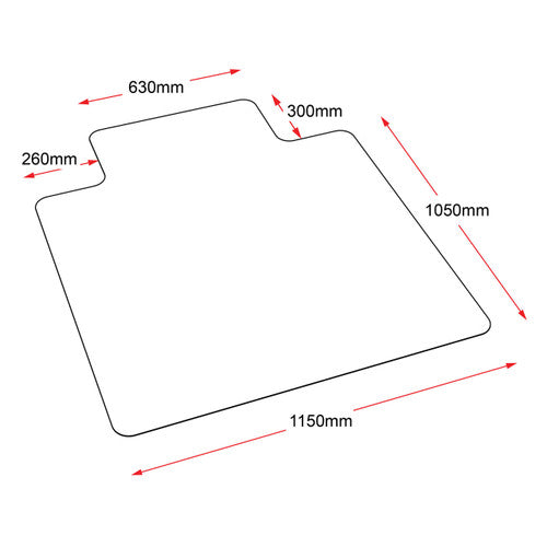 Rapidline Chair Mat Large Smooth for Hard Floor