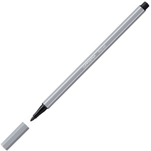 Stabilo Pen 68 Premium Colouring Fibre Tip Pen 1.0mm Medium Cold Grey Box of 10