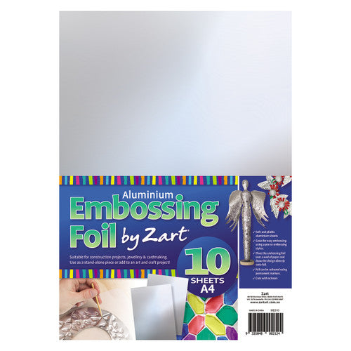 Creative School Supply Aluminium Embossing Foil A4 Silver Pack of 10