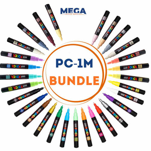 Posca PC-1M Paint Marker Pen Bullet Extra Fine Bundle of 29 Individual Colours