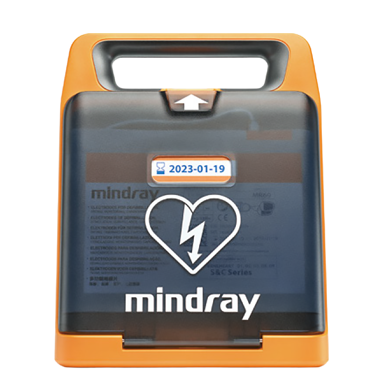 MINDRAY C2 Semi-Automatic Defibrillator showing IP55-rated professional-grade public access AED with 5-year electrode pad life for workplace deployment