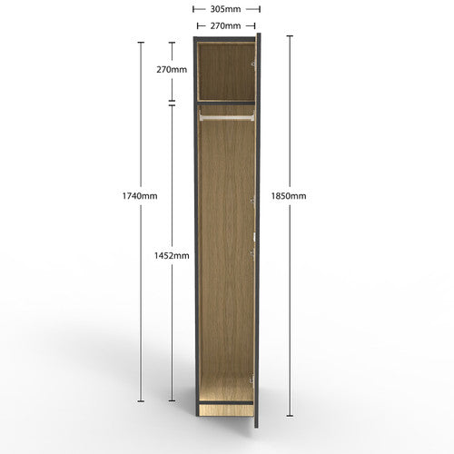 Rapidline Rapid Infinity 1 Door Melamine Locker Natural Oak / Black